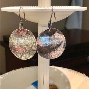 Hammered silver disk earrings from Silpada